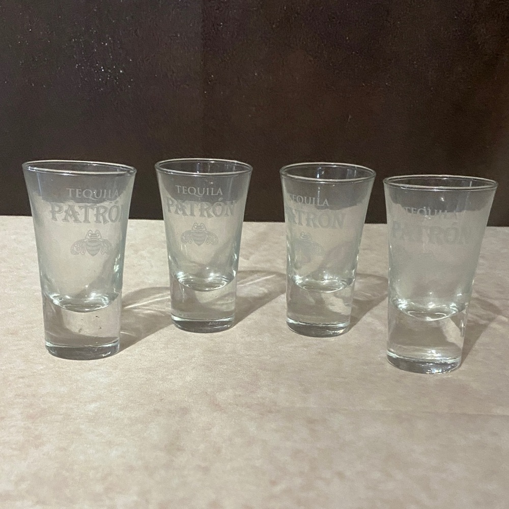 Patron Tequila Etched Shot Glass Set